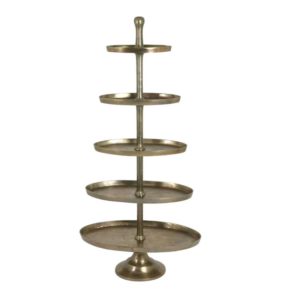 Etagère 5 Ripiani Ovali PRATO Bronzo Antico 83x41x170 cm – Stile e Praticità