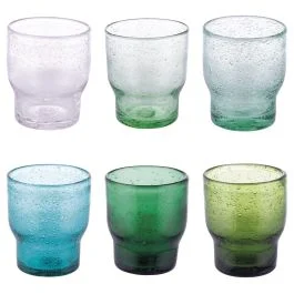 Set 6 bicchieri acqua 325 ml in pasta di vetro, Unico Greenery