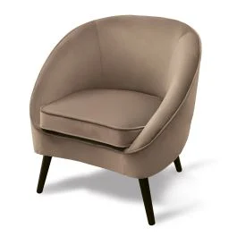 Poltrona salotto design moderno, tortora, Sibilla