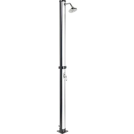 Doccia da esterno Set di miscelatori da giardino moderni in PVC ad energia solare nero e argento Elqui