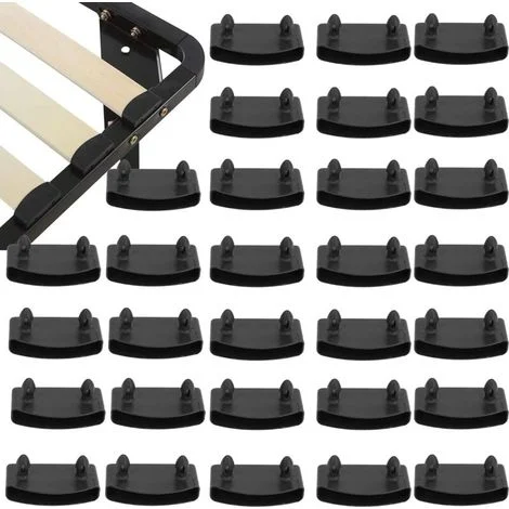 Cappucci terminali per doghe del letto neri da 55 mm, 40 pezzi, supporti per doghe del letto in plastica di ricambio, supporti per doghe per sponde laterali delle doghe del letto, cappucci terminali