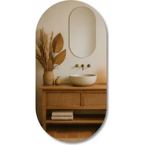 Specchio ovale classico 50x80 argento, forma irregolare Aria