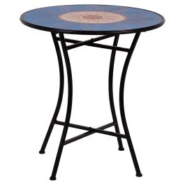 Tavolo tondo da esterno Ø70x75 cm in ferro e ceramica, Tropea Esté