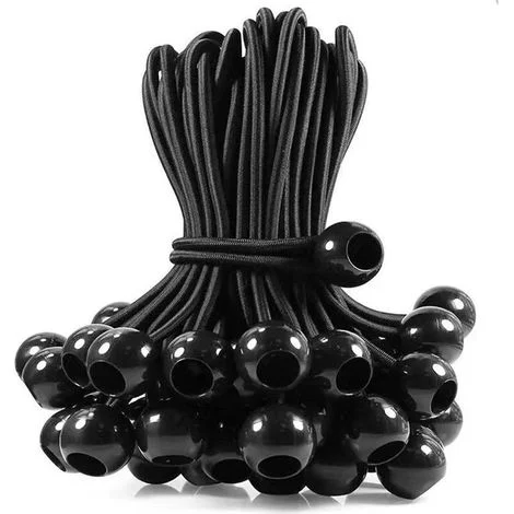 30 corde elastiche con palline, corde elastiche, corde elastiche per striscioni, gazebo, teloni, campeggio, tende, tende, imbracatura di prolunga, spessore 4 mm, resistenti (