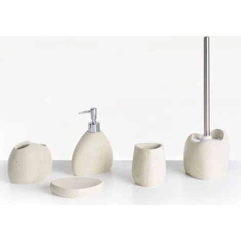 Set di 5 accessori per il bagno beige chiaro Coata