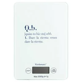 Bilancia da cucina digitale 5Kg, top in vetro temperato, Victionary Q.b