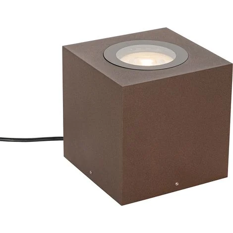 QAZQA Faretto da incasso da terra lennard - Industriale - Alluminio - Ruggine - Quadrato Max. 1 x Watt