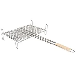 Graticola 27x37 cm in acciaio e legno, BestBQ