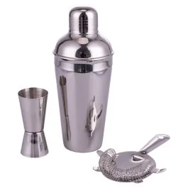 Set cocktail professionale, 3 accessori in acciaio inox, Sibilla