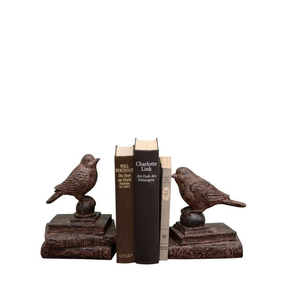 Fermalibri Decorativi in Resina a Forma di Uccelli – 15x12 cm