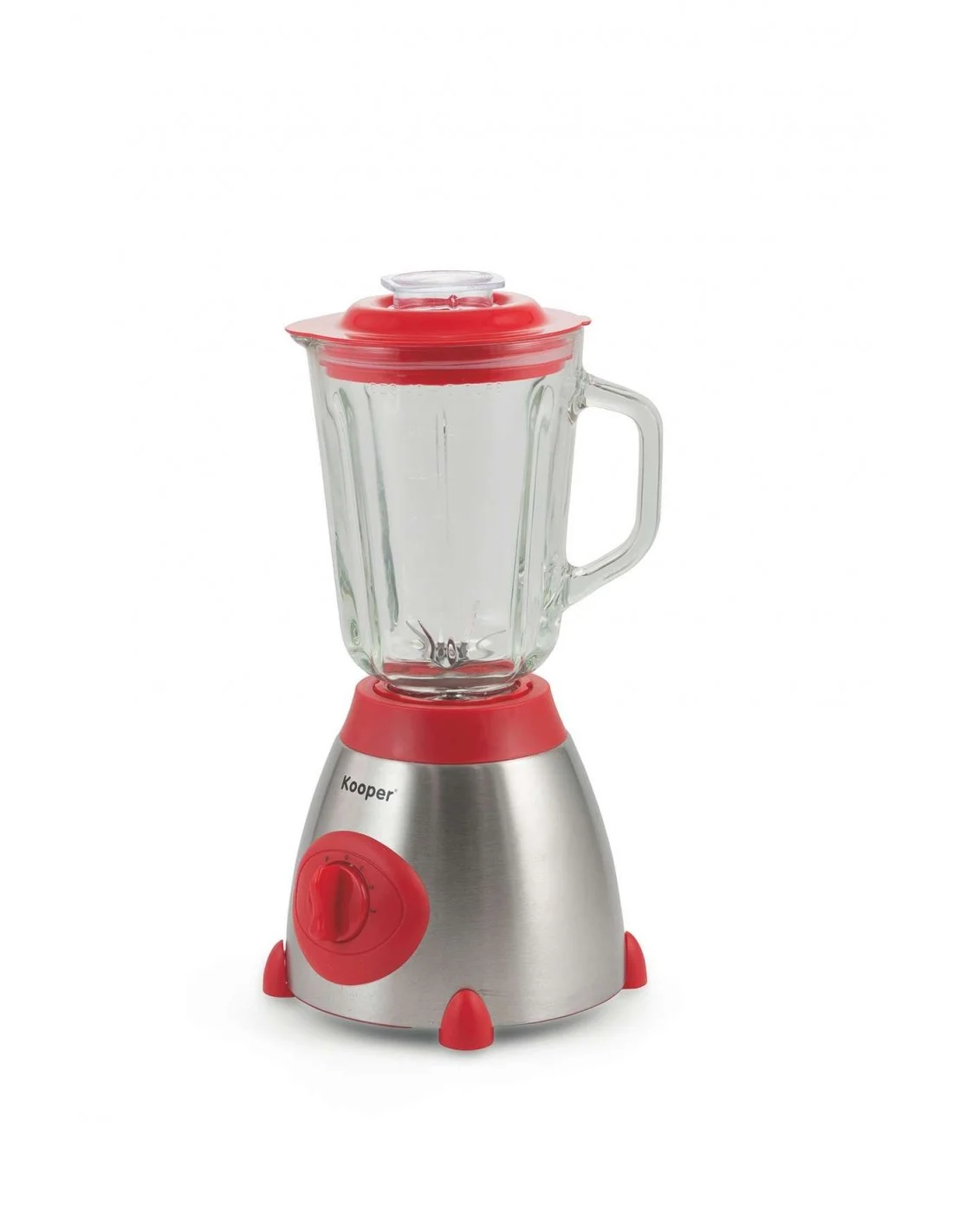 FRULLATORE VETRO 1.5LT 3VEL 850W ROSSO/ACCIAIO