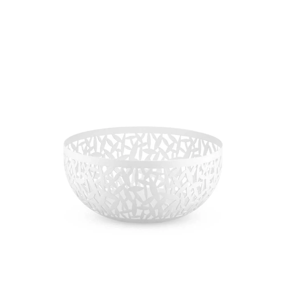 Fruttiera inox design "Cactus" 29 cm bianca Alessi