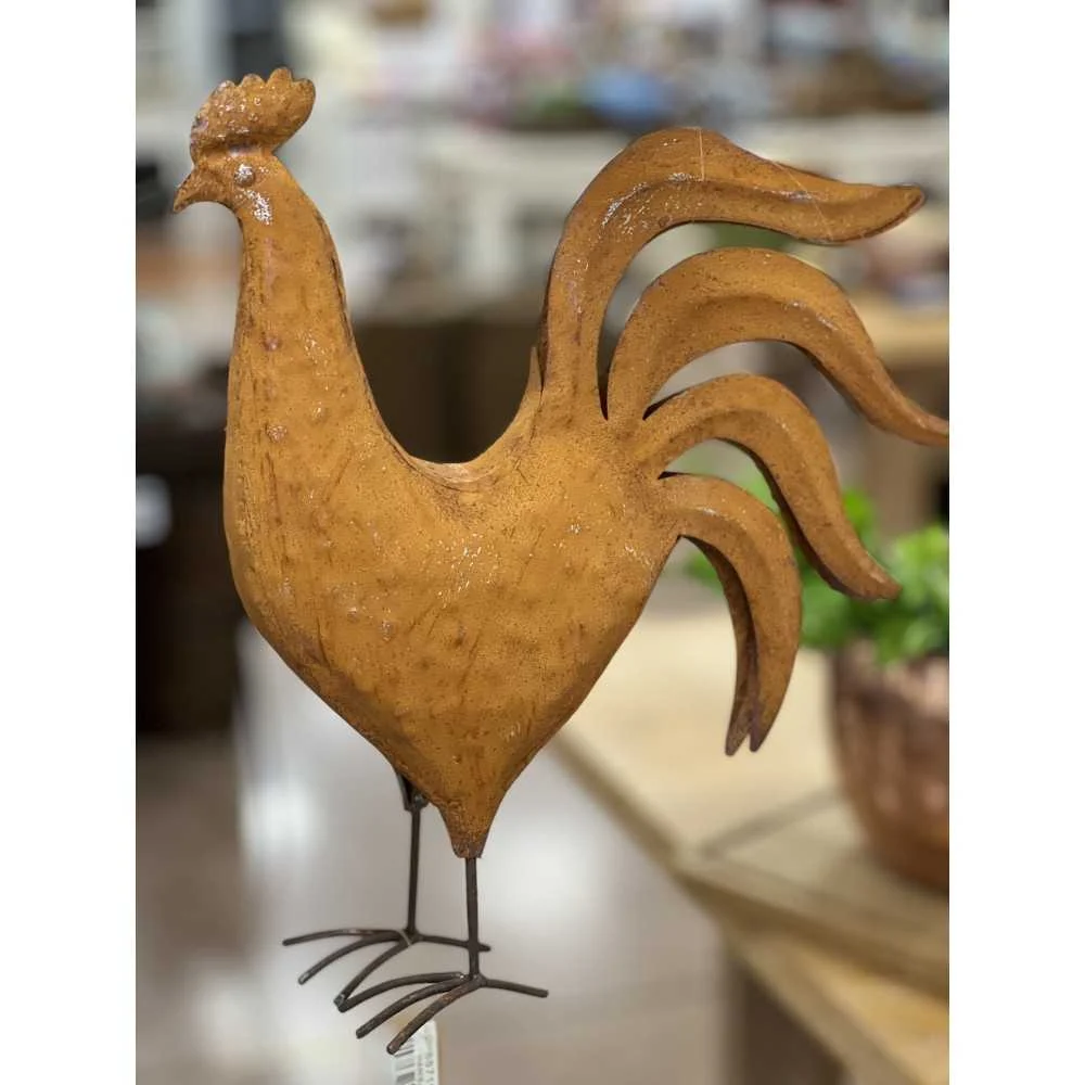 Gallo Decorativo Metallo Marrone H 35 cm
