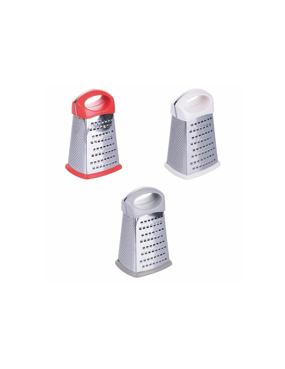 GRATTUGIA ACCIAIO 4 LATI CON MANICO 3 COLORI ASSORTITI