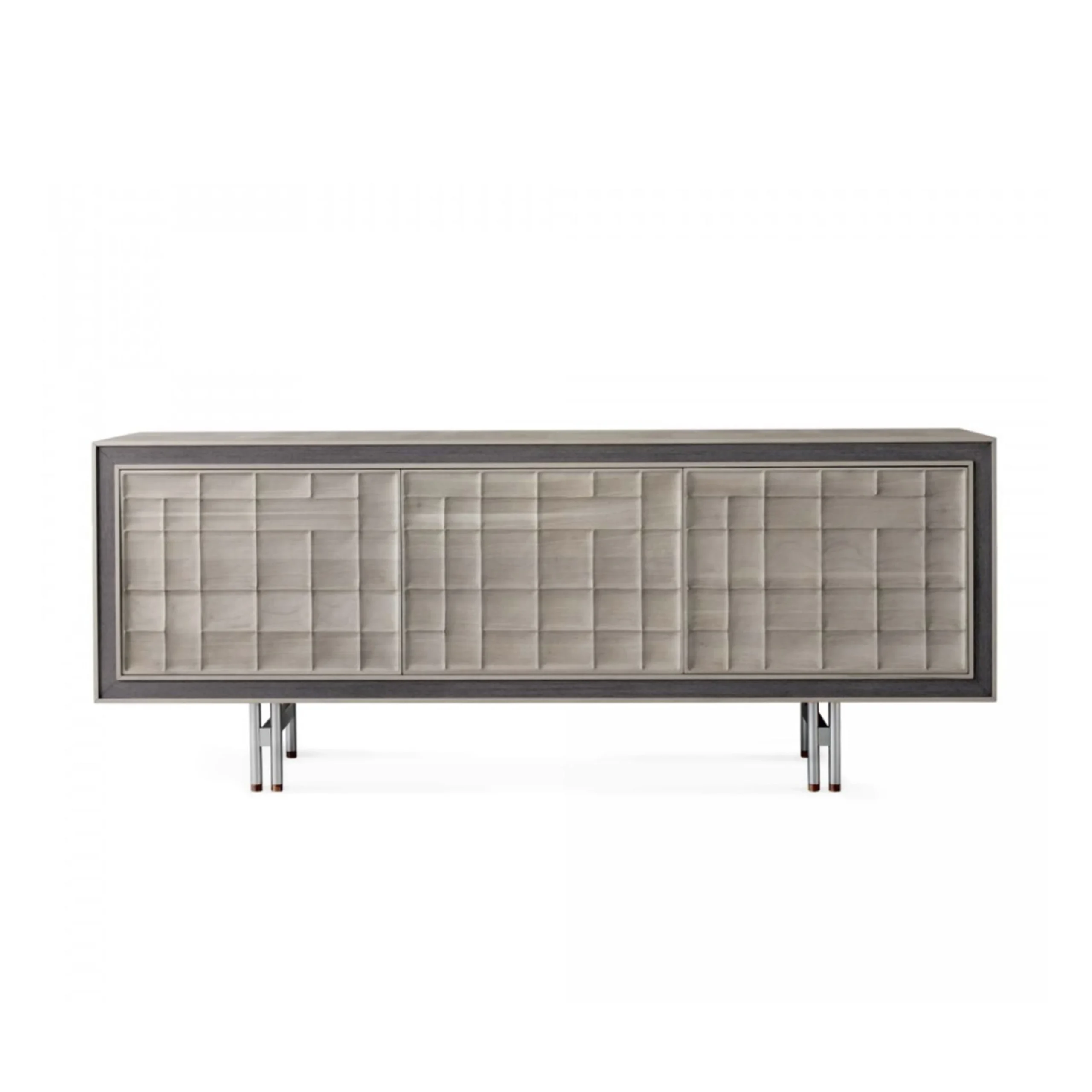 Credenza in legno di noce grigio QUADRA Futura con ante di Dale Italia