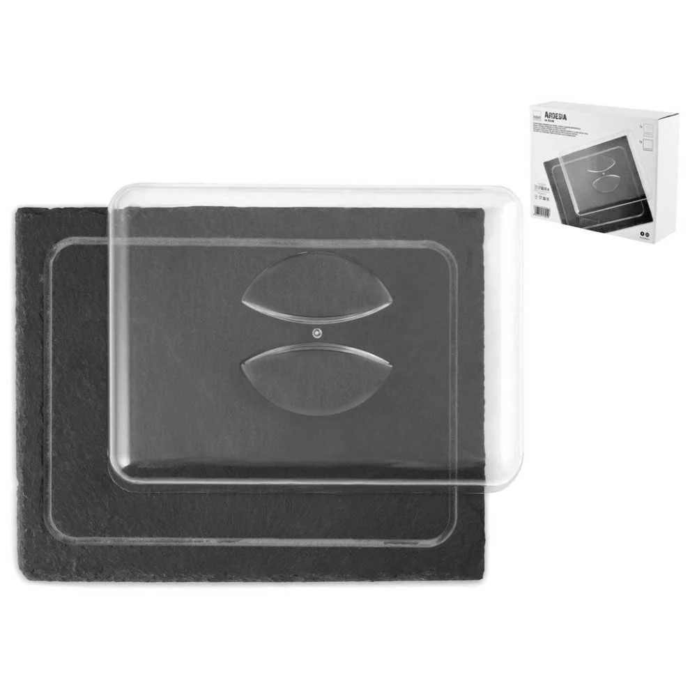 H&H Copri Formaggio Base Ardesia Rettangolare 25x20 cm