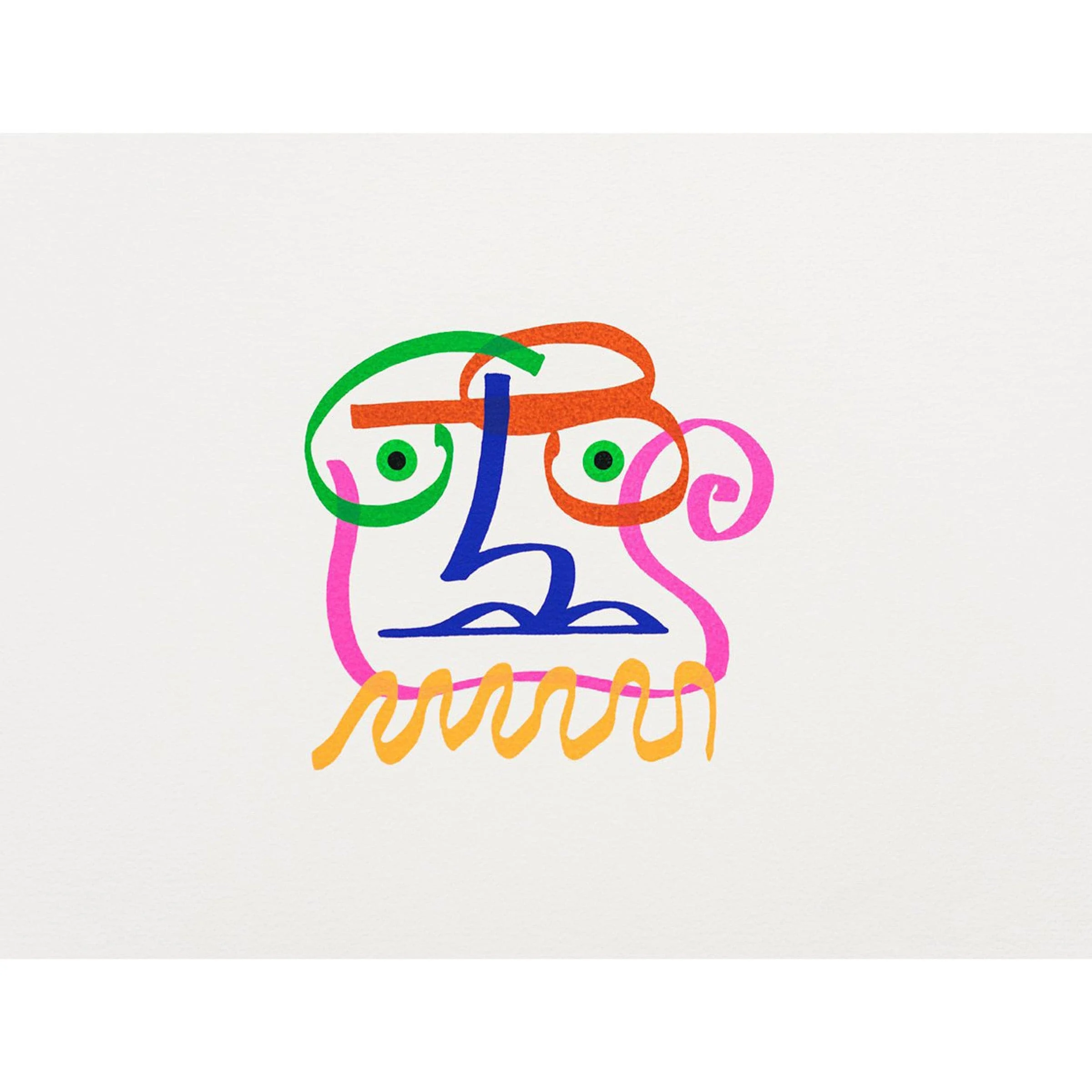 Stampa Serigrafica I VOLTI, DUE di Mimmo Paladino - Edizione Limitata - 50x70cm
