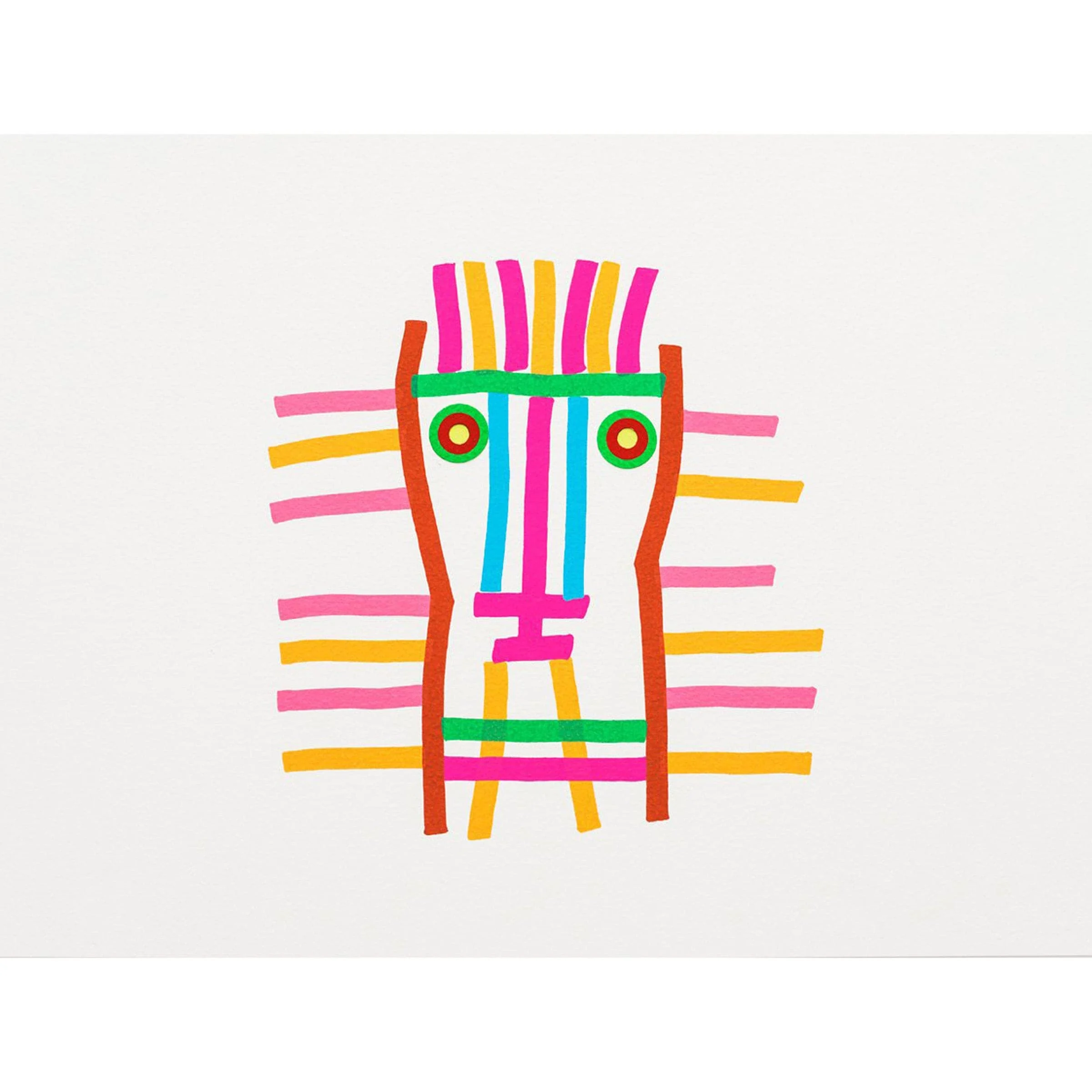 Stampa Serigrafica I VOLTI, UNO di Mimmo Paladino - Edizione Limitata - 50x70cm