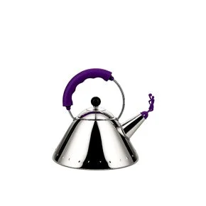 Alessi Bollitore 200 Cl in Acciaio D 22 Cm – con Manico e Fischietto in PA Viola