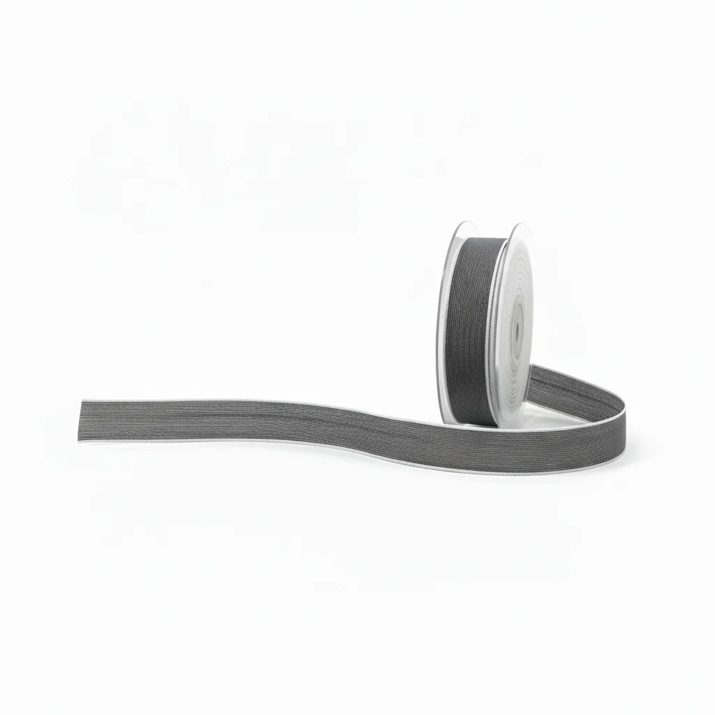 Arpimex Nastro Nancy Grigio Opaco Rifiniture Bianche 16 mm 20 mt