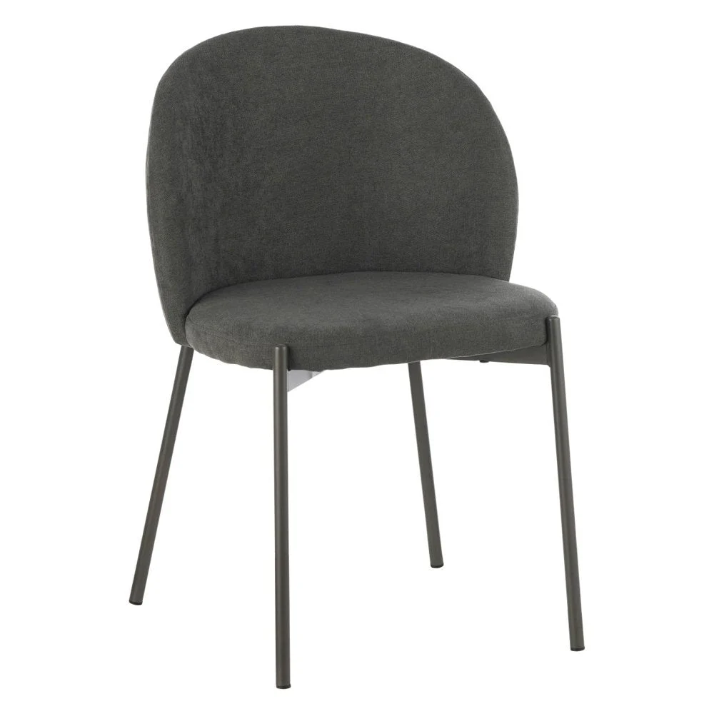 Dimo Sedia Shelly in Tessuto 320 gr Grigio Scuro 55 x 45 Cm H 80 Cm – Sedia Design Moderna con Struttura