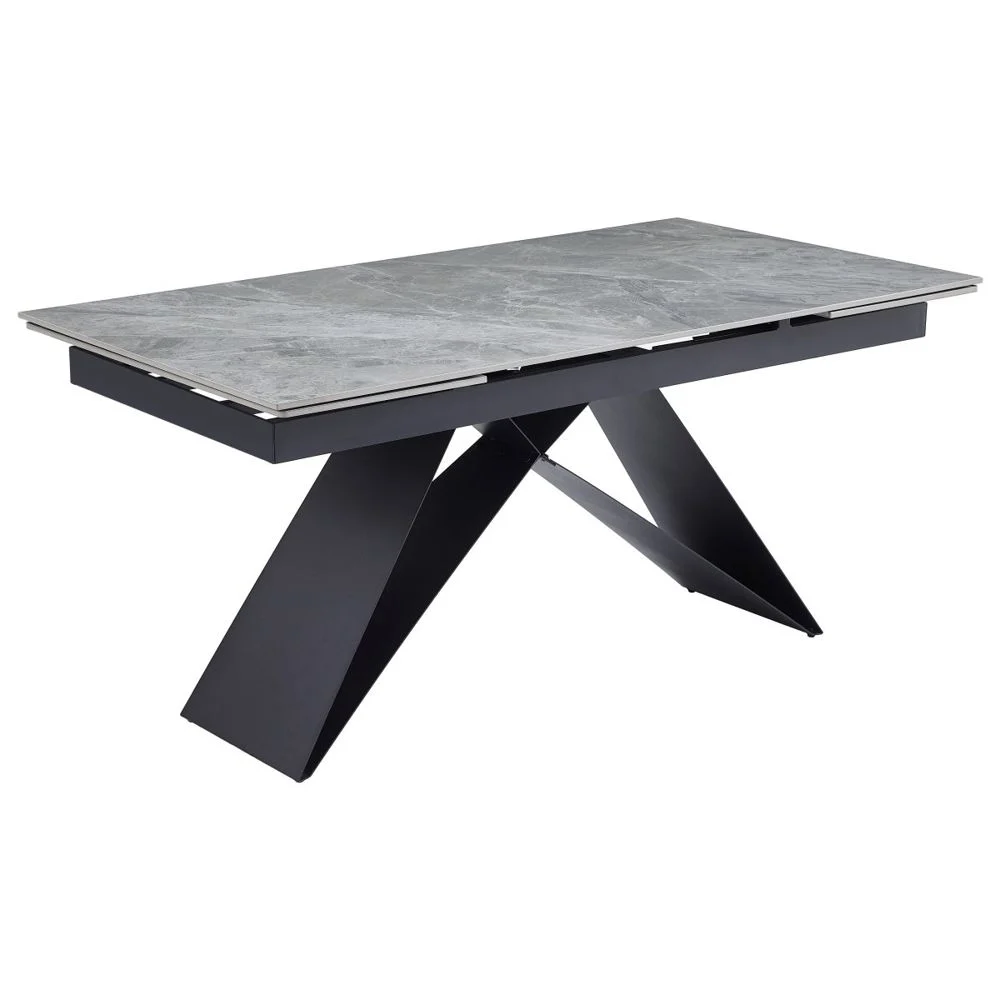 Dimo Tavolo Allungabile Darren 160 – 240 x 90 H 77 Cm – Piano in Ceramica Grigio Design Moderno