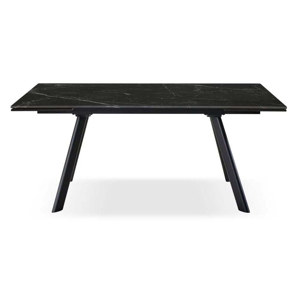 Dimo Tavolo Allungabile Trevor 160 – 240 x 90 Cm H 75 Cm – Piano in Ceramica Nero Marmorizzato