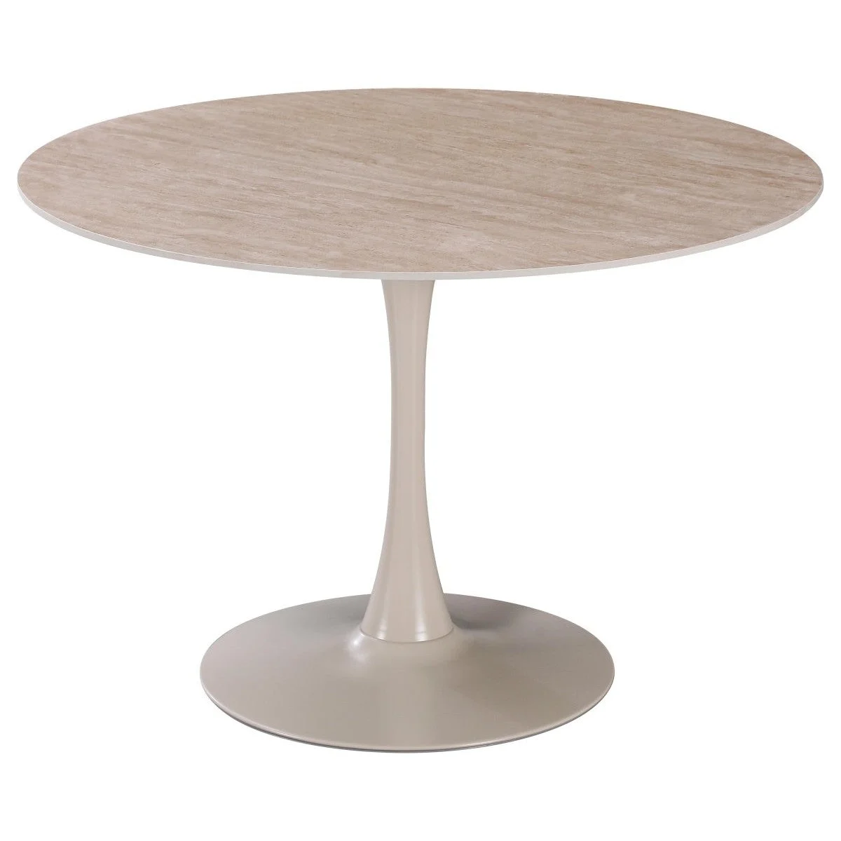 Dimo Parker Tavolo Rotondo D 110 cm Ceramica Travertino Opaco