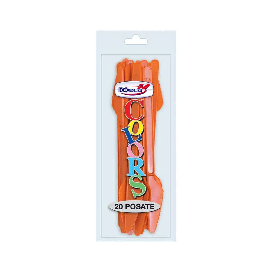 Dopla Coltelli Monouso Arancio Plastica 20 pz
