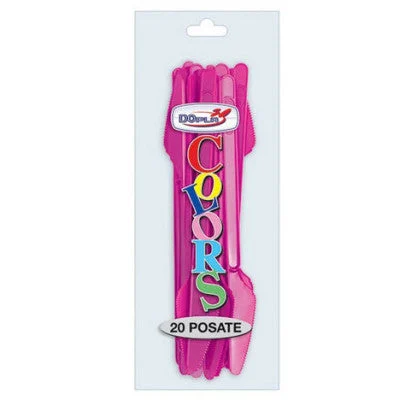 Dopla Coltelli Monouso Fucsia Plastica 20 pz