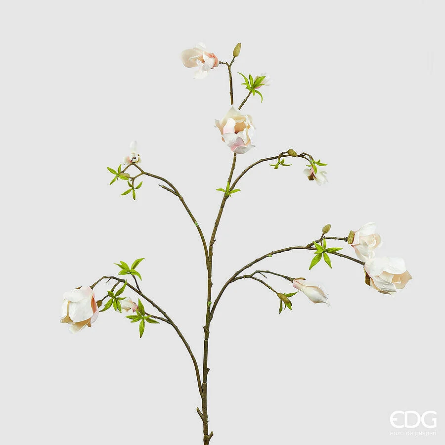 EDG Enzo De Gasperi Magnolia Jumbo Ramo H 140 Cm Pianta Artificiale Colore Bianco Rosa