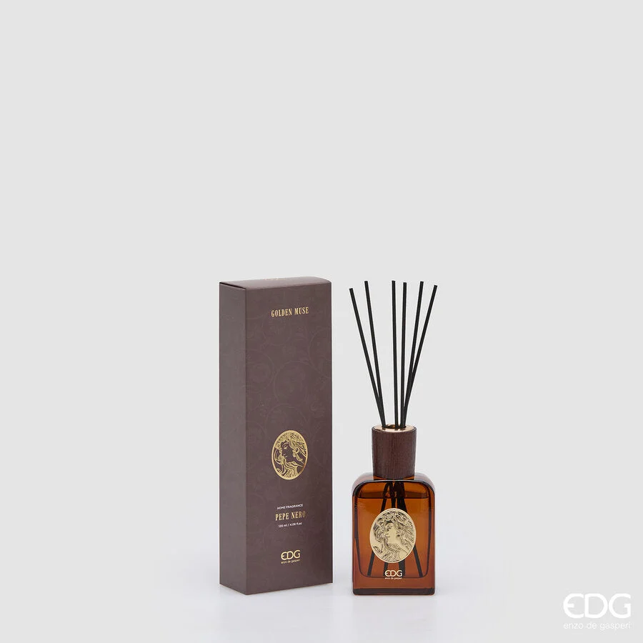 EDG Enzo De Gasperi Profumatore Ambiente Bottiglia Diva 120 ml Pepe Nero – Diffusore Fragranza Design Elegante