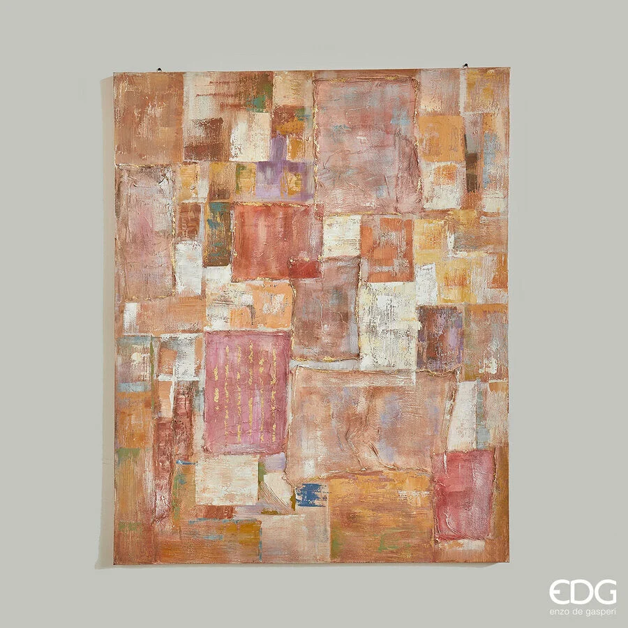 EDG Enzo De Gasperi Quadro a Olio Orange Mix 150 x 120 Cm – Dipinto Decorativo Moderno Parete Casa