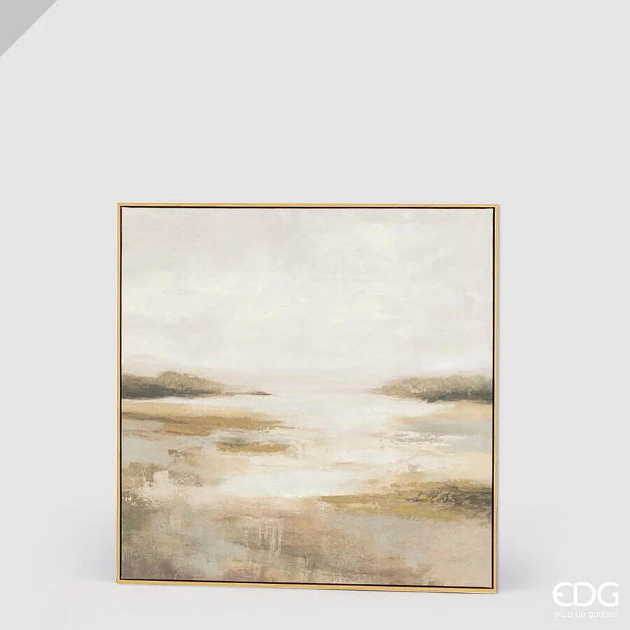 EDG Enzo De Gasperi Quadro Abstract Desert 80 x 80 cm Cream – Decorazione Parete Design Moderno Casa