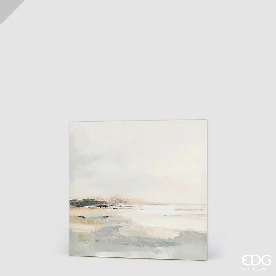 EDG Enzo De Gasperi Quadro Abstract Misty 60 x 60 Cm Light Green – Decorazione Parete Design Moderno Casa