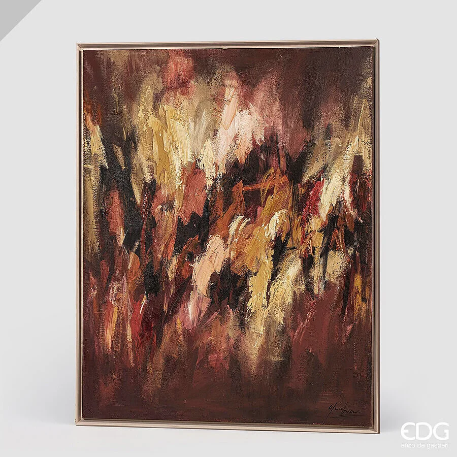 EDG Enzo De Gasperi Quadro Abstract Rettangolare Fiamme 150x120 cm – Decorazione Parete Design Moderno Casa