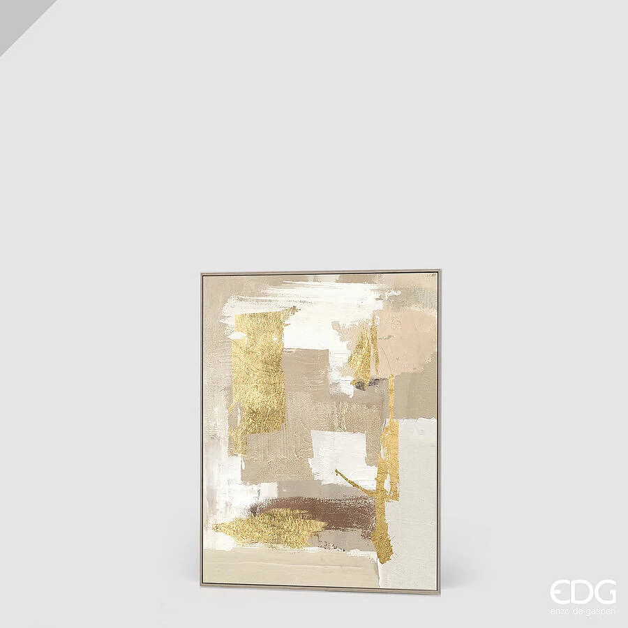 EDG Enzo De Gasperi Quadro Abstract Rettangolare The Gold 60 x 45 Cm – Decorazione Parete Design Moderno Casa