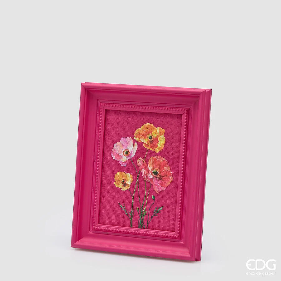 EDG Enzo De Gasperi Quadro Rettangolare con Fiori Fuchsia 34 x 27 Cm – Decorazione Parete Design Moderno Casa