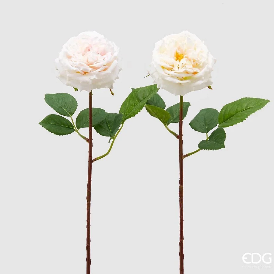 EDG Enzo De Gasperi Rosa Alma Olis 2 Fg Ass. H 48 Cm Pianta Artificiale Bianco Rosa 1 Pz