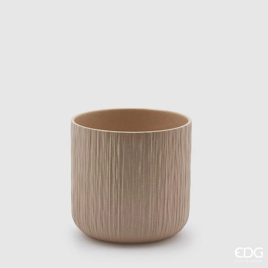 EDG Enzo De Gasperi Vaso Gen Sabbia Ceramica Rilievo 15 cm