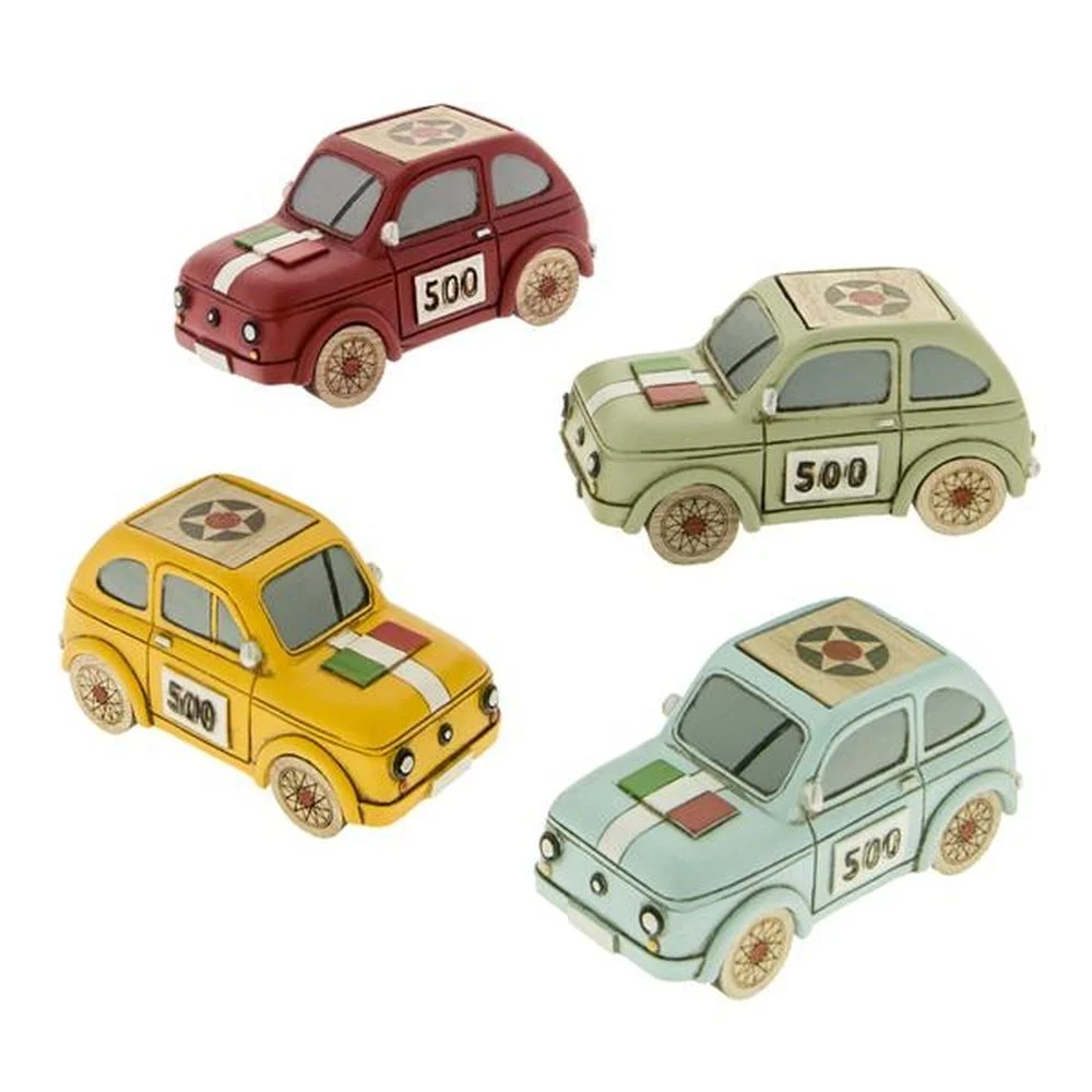 Etm Brezza Fiat 500 Colorata Resina Legno L 20 cm