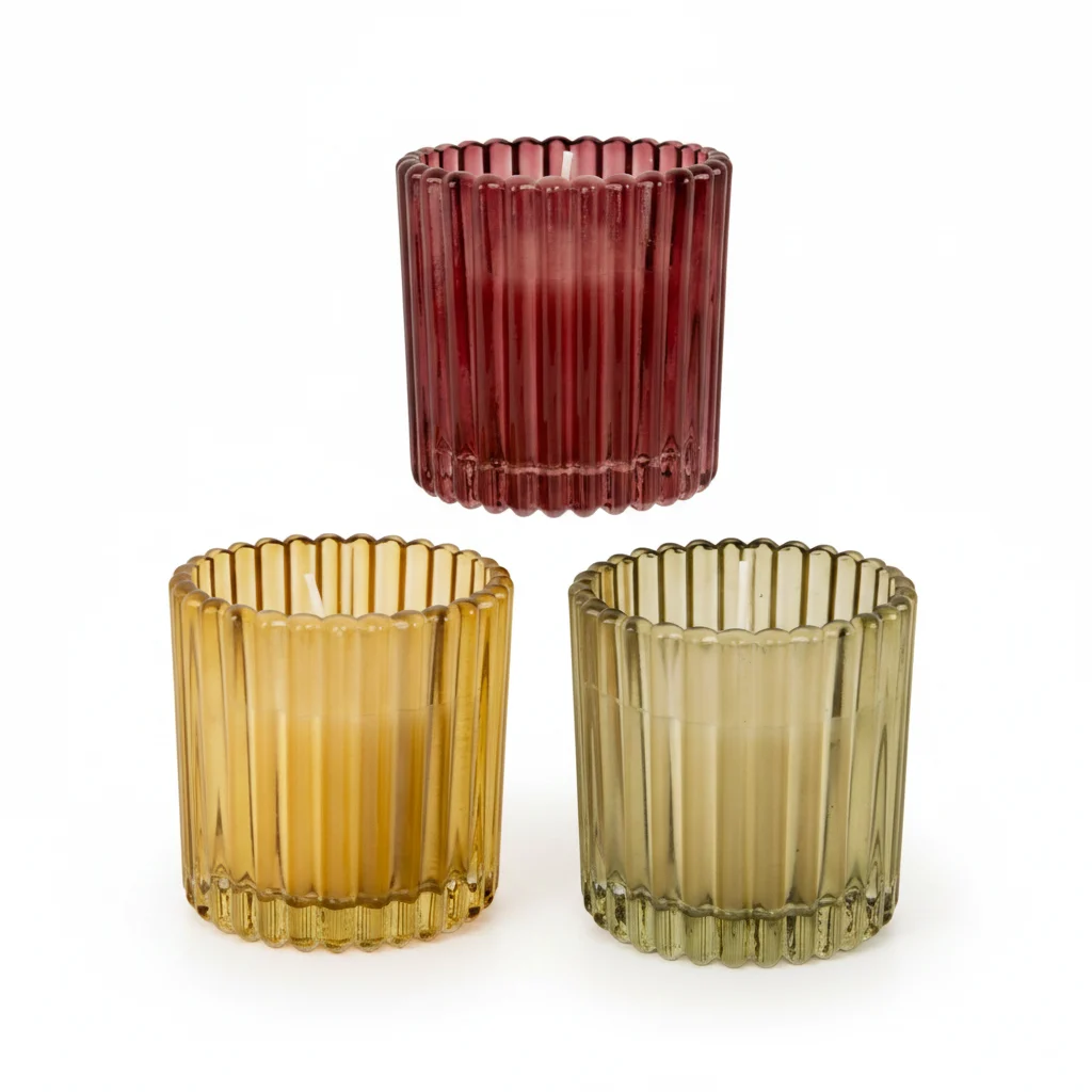 Etm Color Candela Verre Vetro Colorato H 9 cm