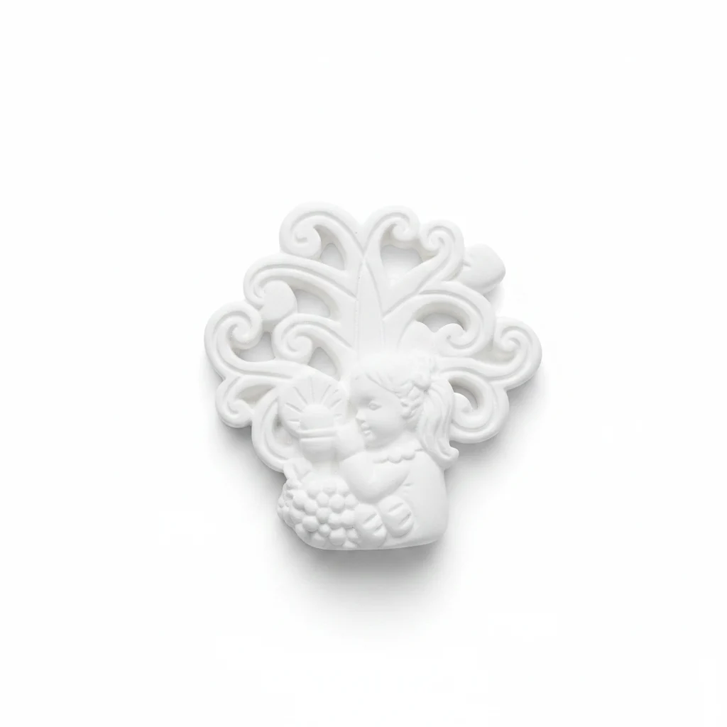 Etm Gesso Albero della Vita Bimba Comunione Bianco 4,5 cm 12 pz