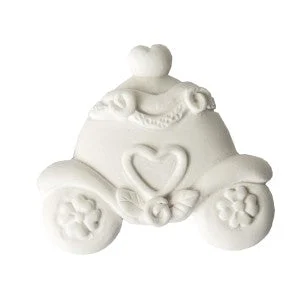 Etm Gesso Carrozza Principessa Bianco 3,5 cm Bomboniera 12 pz