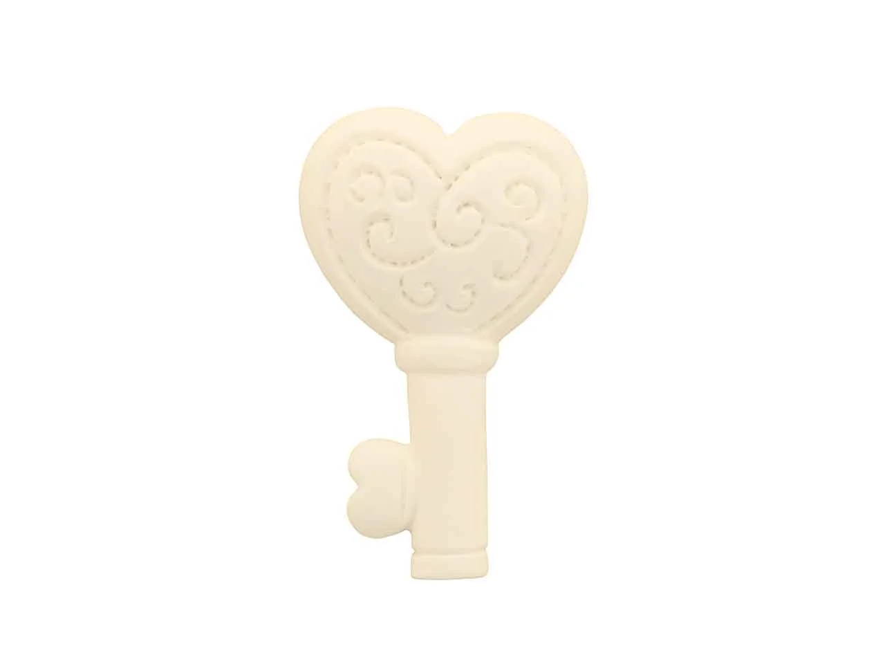 Etm Gesso Chiave Cuore Bianco 4 cm 12 pz