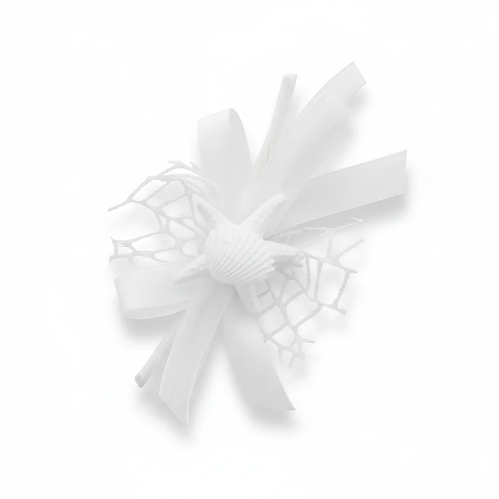 Etm Gessodeco Stella Marina Bianca Rete Organza 11 cm 12 pz