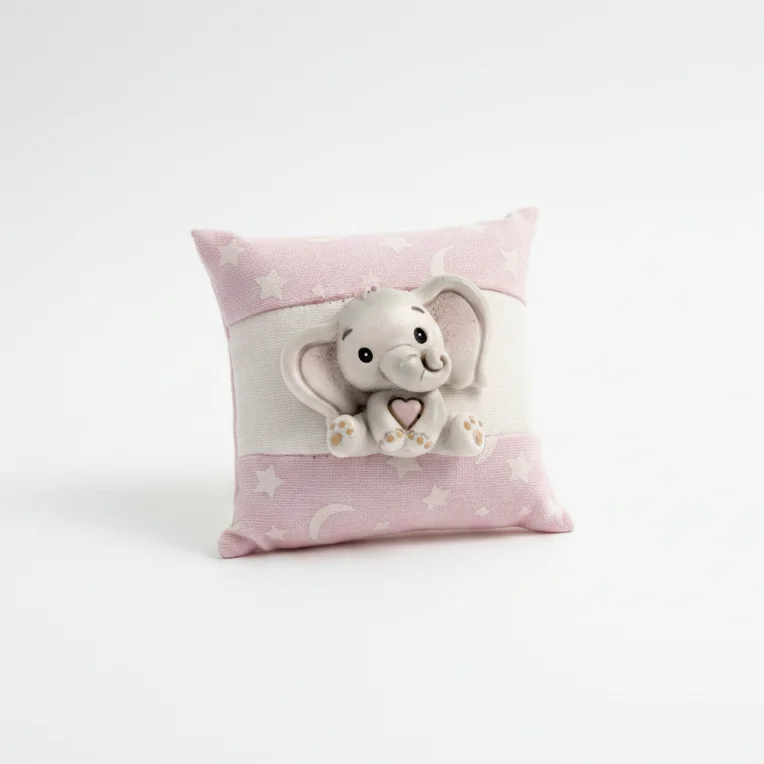 Etm Neve Sacchetto Cuscino Cotone Rosa Stelle Elefantino 9 cm