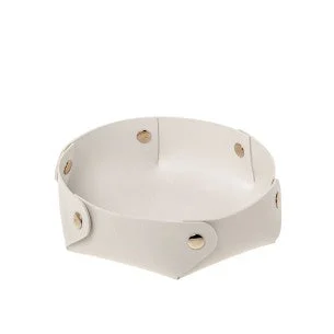 Etm Svuota Tasca Tondo Ecopelle Bianco D 18 cm Bomboniera