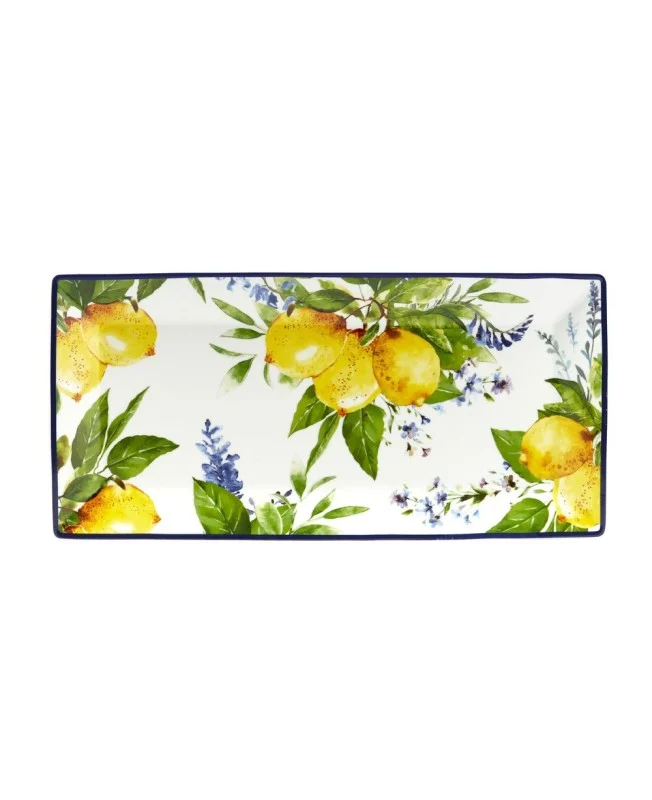 Fade Vassoio Rettangolare Soraya 32,5 x 15,5 Cm in Porcellana – Vassoio Elegante per Servizio e Tavola
