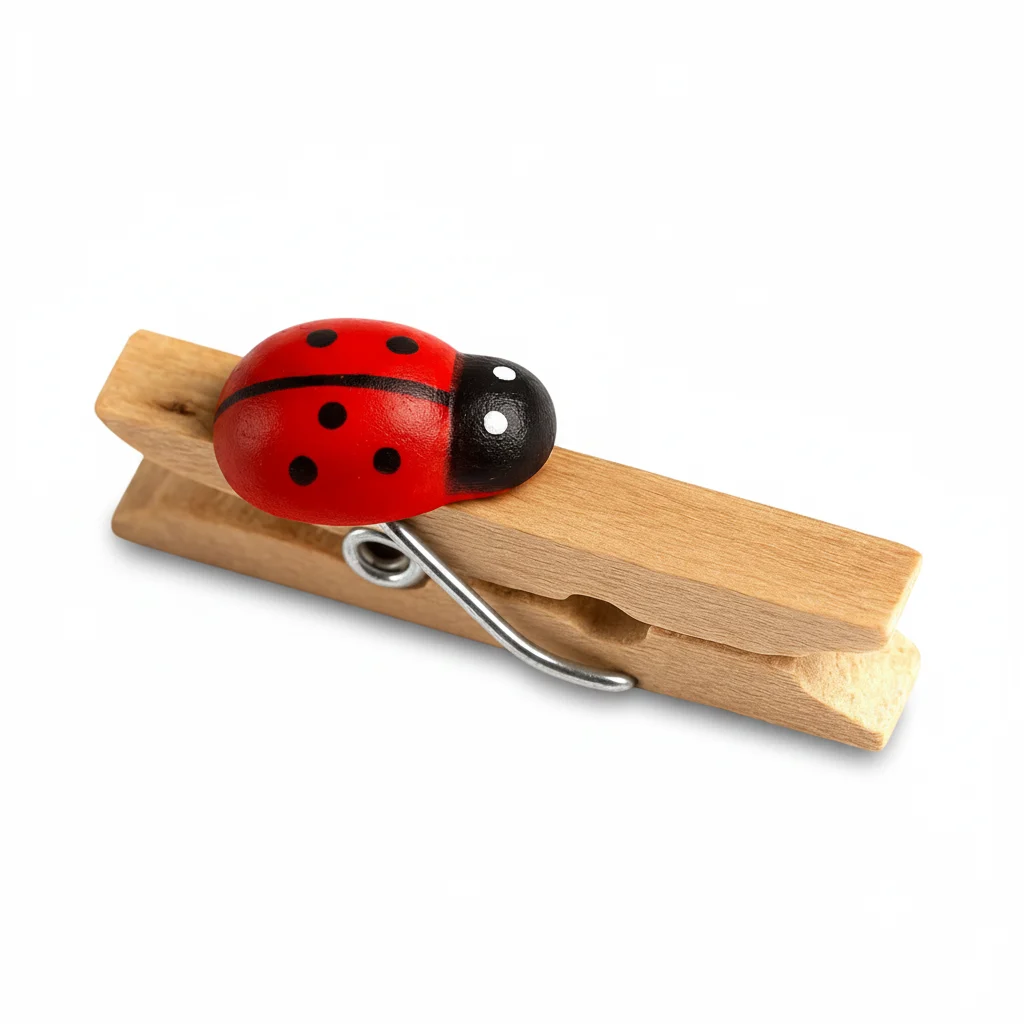 Ghisi Roberto &C Mollette Legno Naturale Coccinella 25 mm